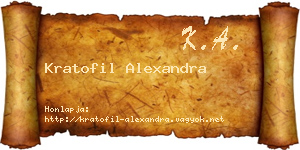 Kratofil Alexandra névjegykártya