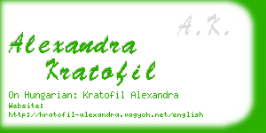 alexandra kratofil business card